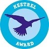 A cartoon kestrel with the words 'Kestrel Award'