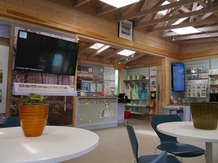 Chairs and tables in Weeting visitor centre