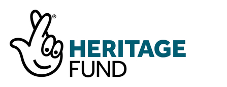 Logo for Heritage Fund, featuring crossed fingers with a smiley face