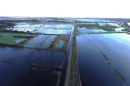 A large plain of flooded land