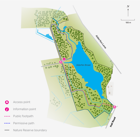 Illustrated map of Alderfen broad