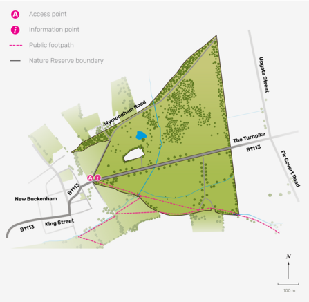 Illustrated map of New Buckenham Common