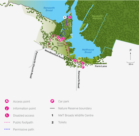 An illustrated map of Ranworth