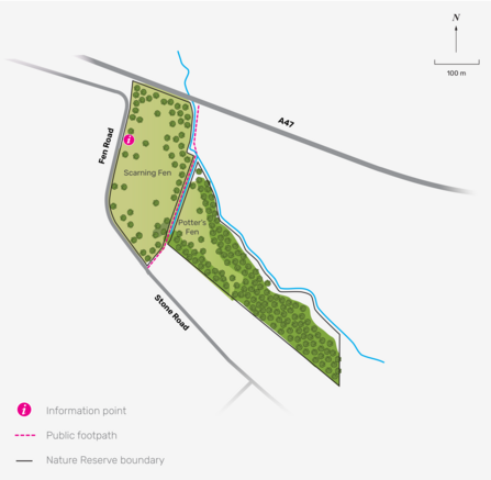 Illustrated reserve map of Scarning Fen