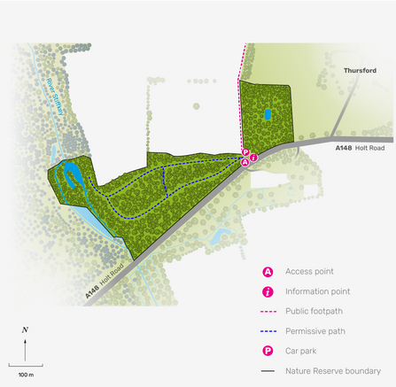 Illustrated reserve map of Thursford Wood