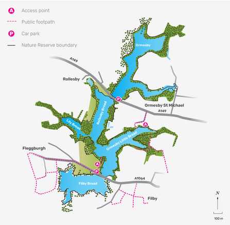 Illustrated map of Trinity Broads