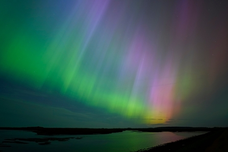 Northern lights over Cley Marshes