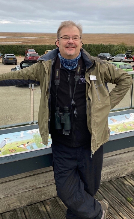 Tim is posing at Cley visitor centre. 